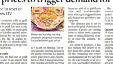 Falling gold prices to trigger demand for more collateral Image