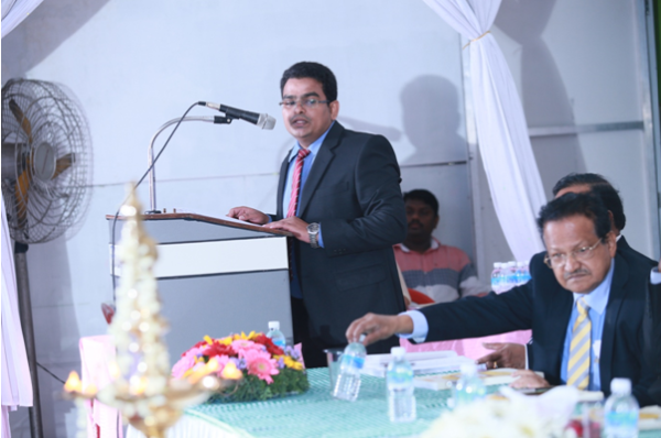 Company Secretary Shri.Ramesh Periasamy Addressing the Gathering.
